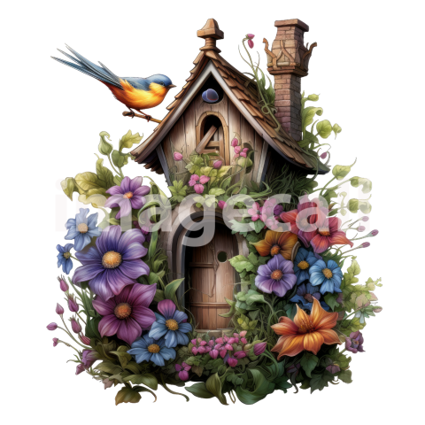 Floral Bird Houses (5)300dpi