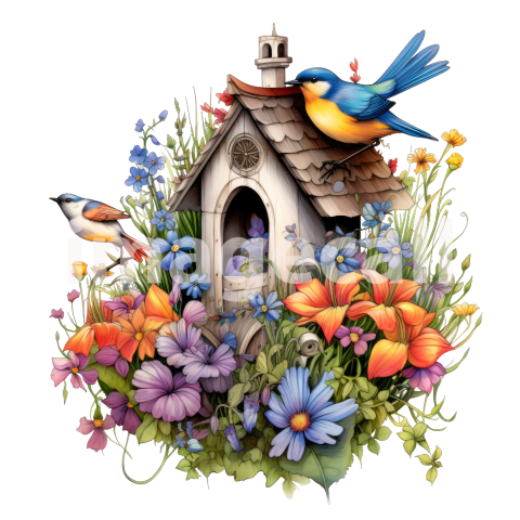 Floral Bird Houses (8)300dpi