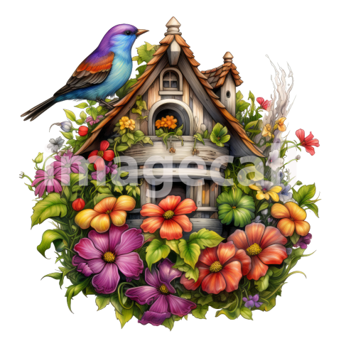 Floral Bird Houses (4)300dpi