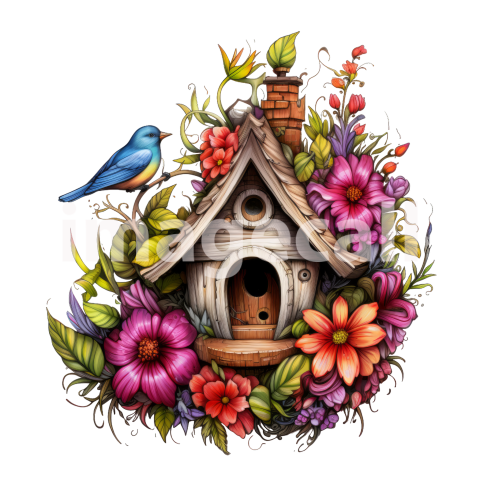 Floral Bird Houses (19)300dpi