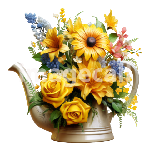 Clipart Floral Garden Watering Can (4)