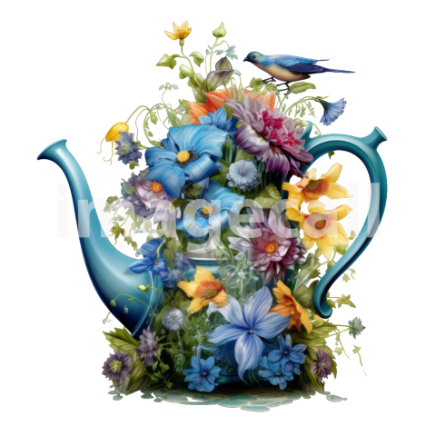 Clipart Floral Garden Watering Can (18)