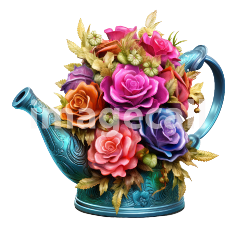 Clipart Floral Garden Watering Can (17)