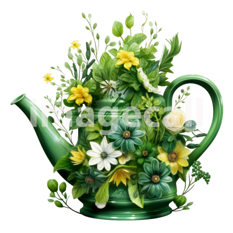 Clipart Floral Garden Watering Can (20)