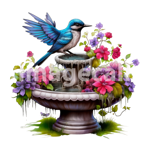Clipart Floral Bird Bath (5)