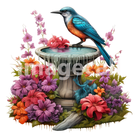 Clipart Floral Bird Bath (4)
