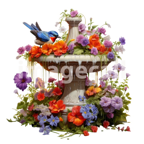 Clipart Floral Bird Bath (8)