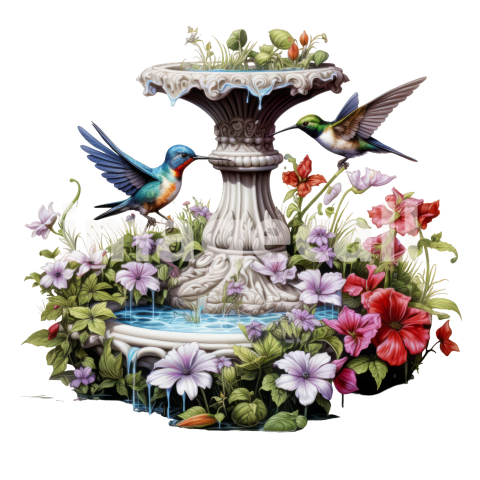 Clipart Floral Bird Bath (20)