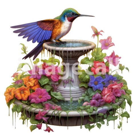 Clipart Floral Bird Bath (17)