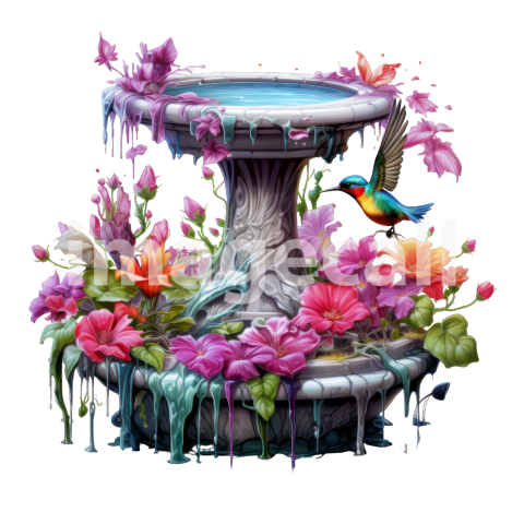 Clipart Floral Bird Bath (15)