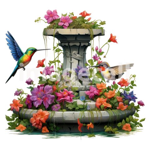 Clipart Floral Bird Bath (19)