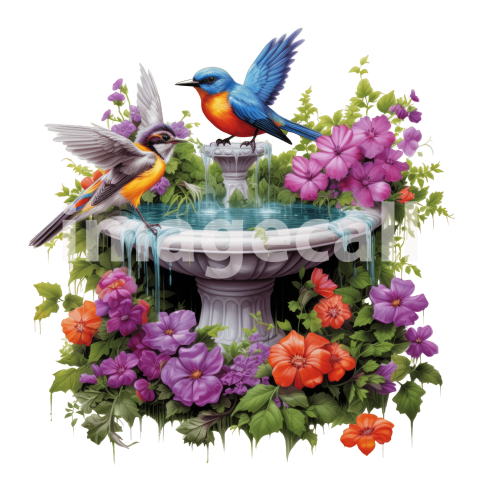 Clipart Floral Bird Bath (16)
