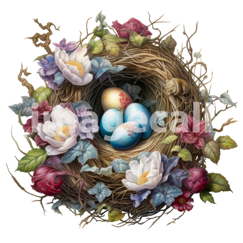 Clipart Floral Bird Nests (2)