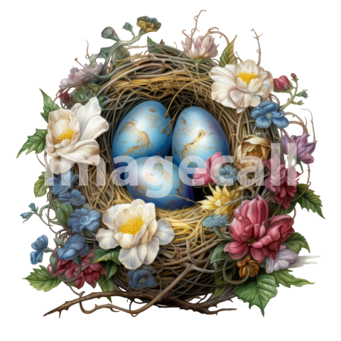 Clipart Floral Bird Nests (1)