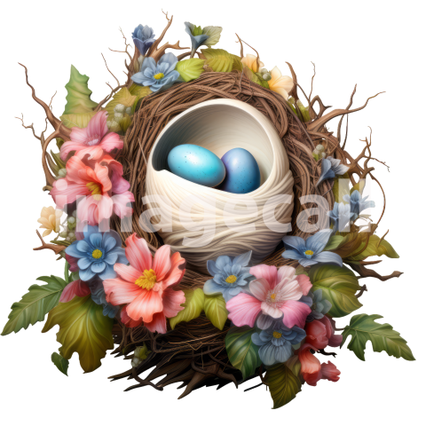 Clipart Floral Bird Nests (4)