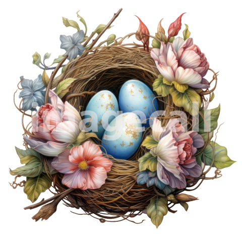 Clipart Floral Bird Nests (10)
