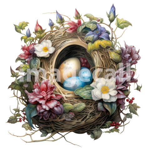 Clipart Floral Bird Nests (8)