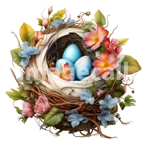 Clipart Floral Bird Nests (12)