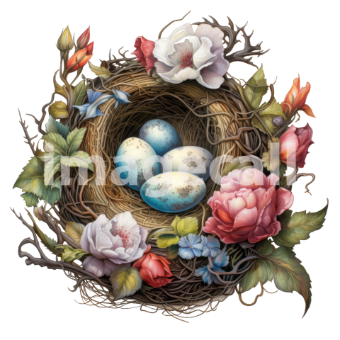 Clipart Floral Bird Nests (7)