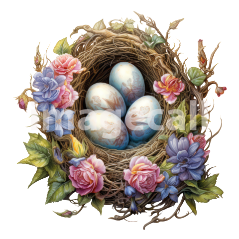 Clipart Floral Bird Nests (13)