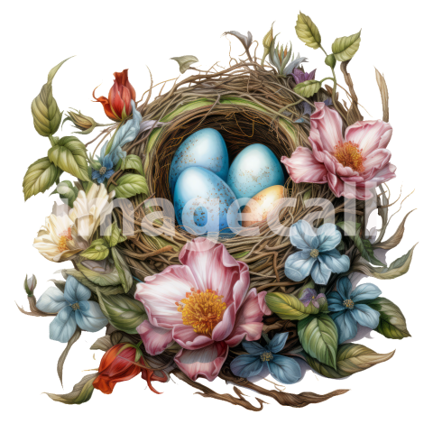 Clipart Floral Bird Nests (11)
