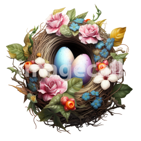 Clipart Floral Bird Nests (14)