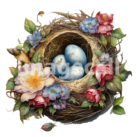 Clipart Floral Bird Nests (15)