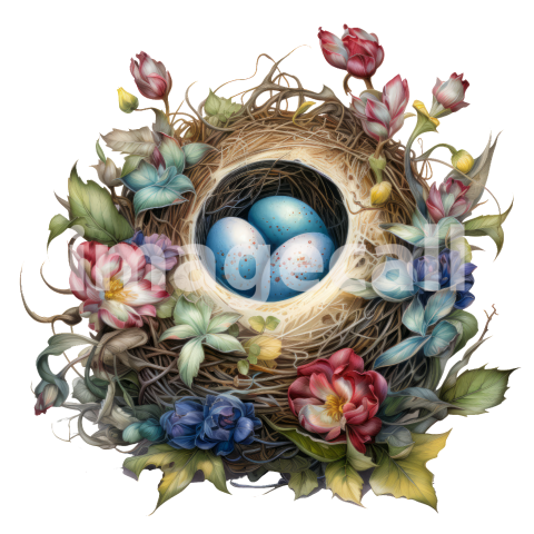 Clipart Floral Bird Nests (17)