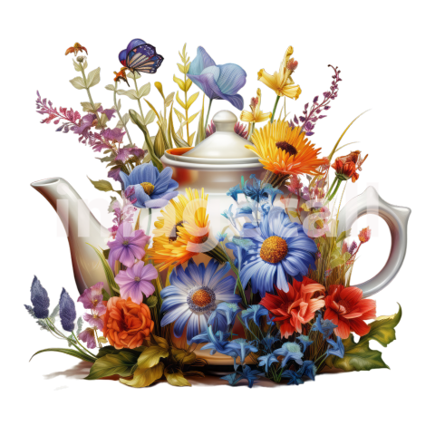 Clipart Floral Teacup Set (2)
