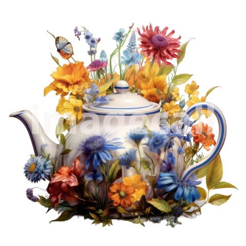 Clipart Floral Teacup Set (6)