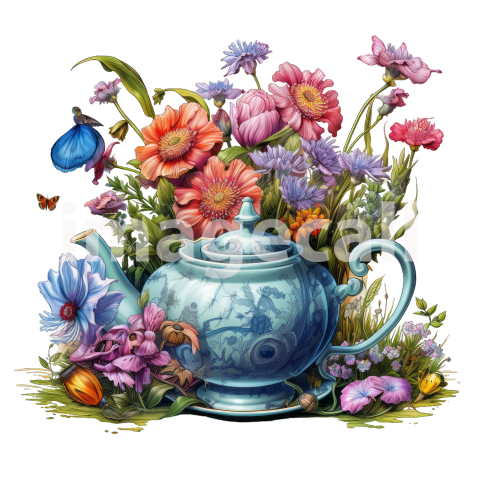 Clipart Floral Teacup Set (11)