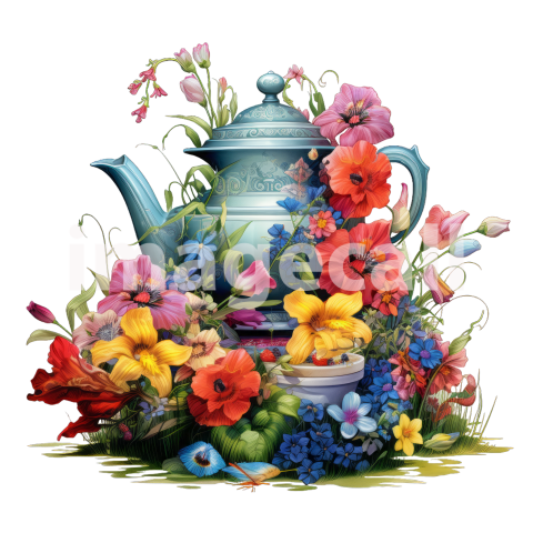 Clipart Floral Teacup Set (9)