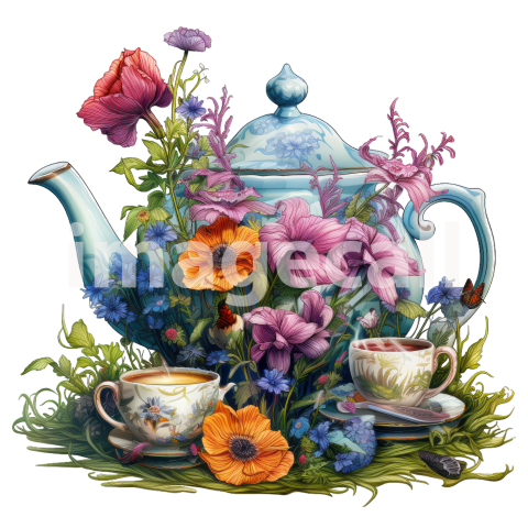 Clipart Floral Teacup Set (13)