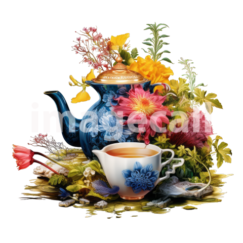 Clipart Floral Teacup Set (14)