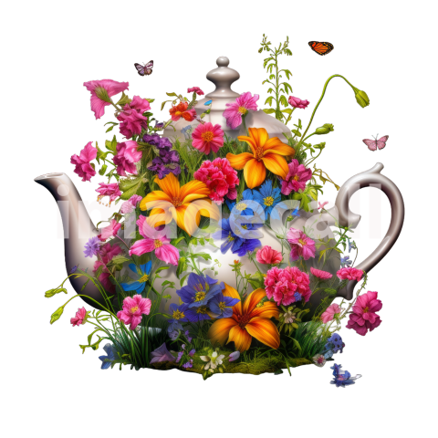 Clipart Floral Teacup Set (12)