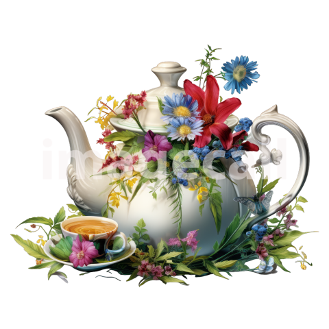 Clipart Floral Teacup Set (15)