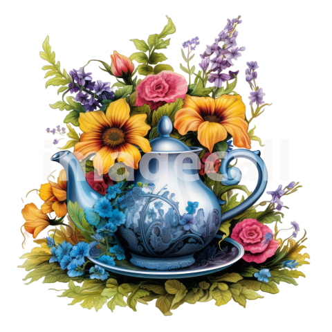 Clipart Floral Teacup Set (17)