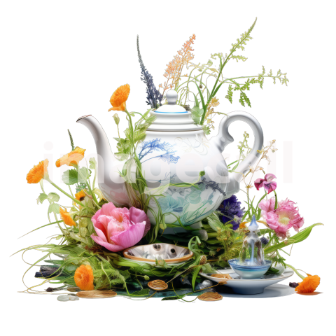 Clipart Floral Teacup Set (18)