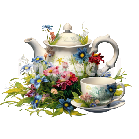 Clipart Floral Teacup Set (16)
