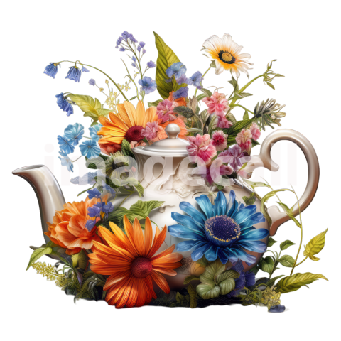 Clipart Floral Teacup Set (19)