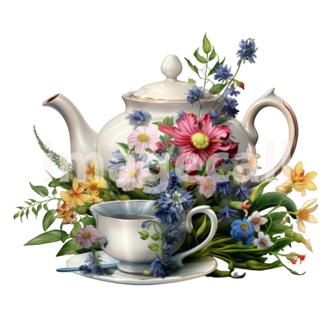 Clipart Floral Teacup Set (20)