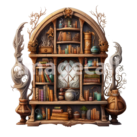 Clipart Fantasy Bookcase 10300dpi