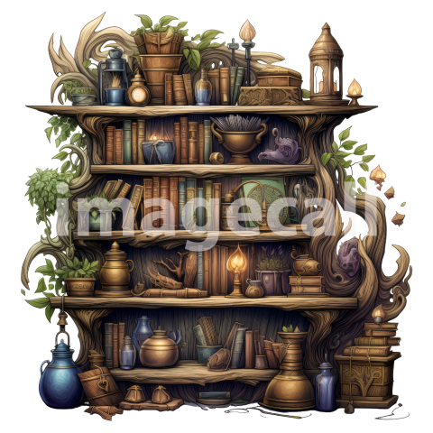 Clipart Fantasy Bookcase 5300dpi