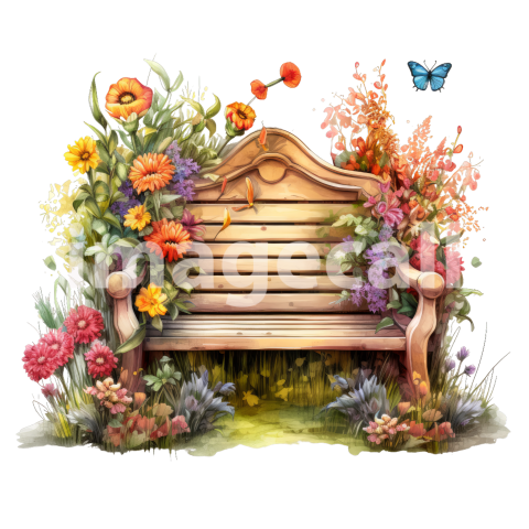 Clipart Garden Benches 14300dpi