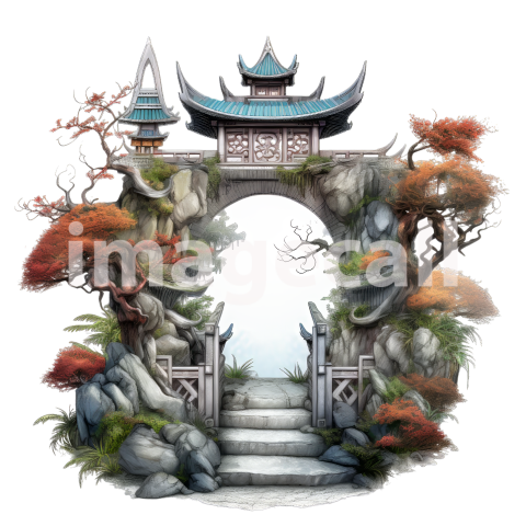 Clipart Chinese Moon Doors 14300dpi