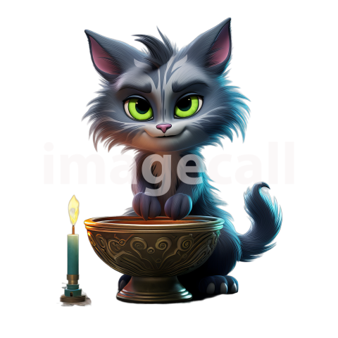 Clipart Cute Witches Cat 14 300dpi