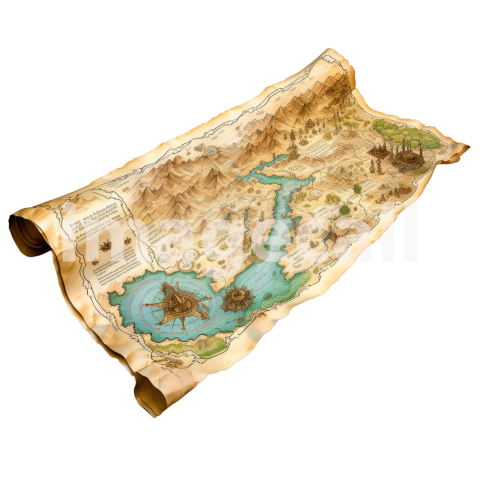 Clipart Scroll Maps 5   300dpi