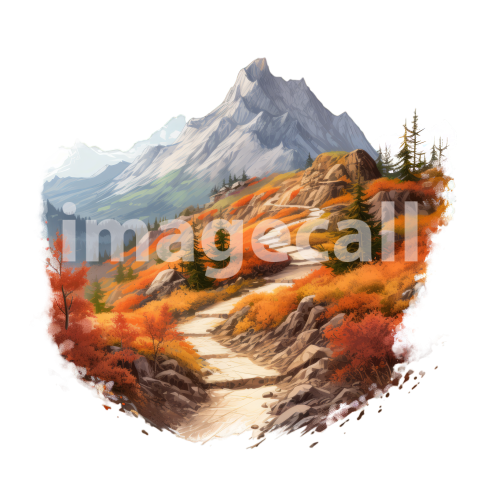 Clipart Autumn Mountain Paths 20   300dpi