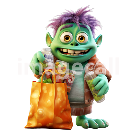 Clipart Trick or Treat Monsters 11300dpi
