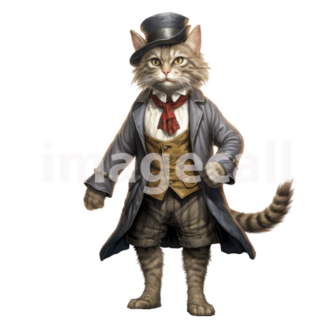 Clipart Cats In Clothes 18   300dpi